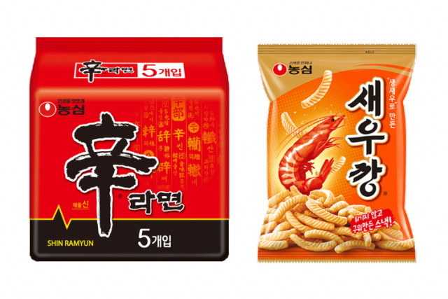 (왼) 신라면, (오) 새우깡 /출처: 농심