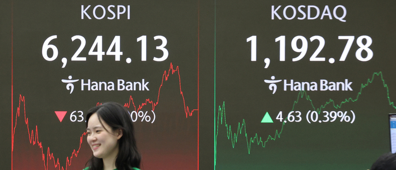 코스피, 외인 역대최대 투매에 6,240대 하락…