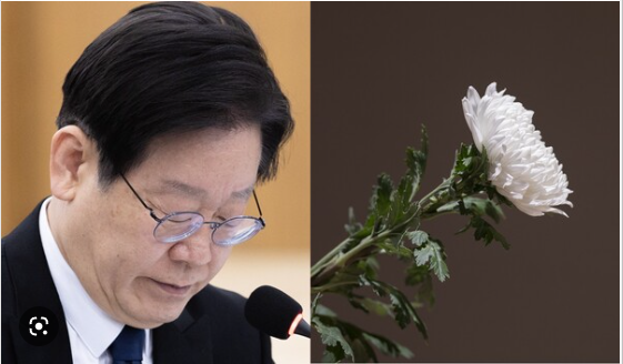 ▲ 더불어민주당 이재명 대표가 10일 오후 경기도 성남시의료원에 마련된 경기도지사 시절 초대 비서실장 전모 씨 빈소에서 조문을 하고고 있다. <사진=SNS>