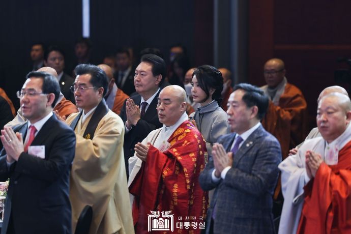 ▲ 2월 6일 윤석열 대통령 부부는 불기 2567년 대한민국 불교도 신년대법회에 참석했다.